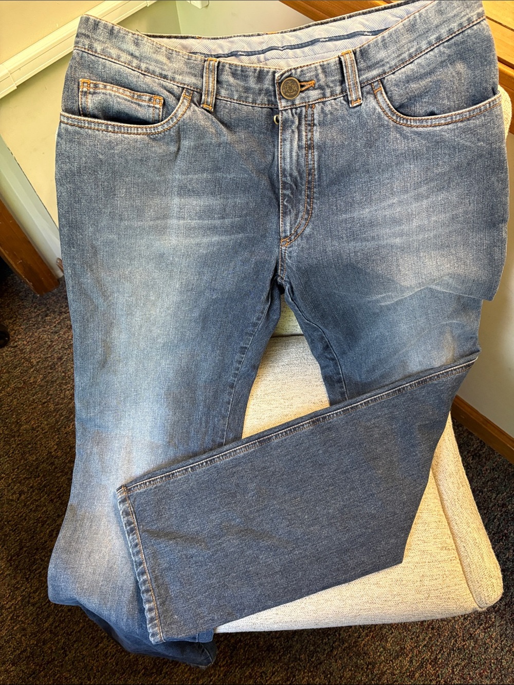 Brioni Light Blue Relaxed-Fit Men's Jeans